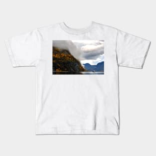 Aurlandsfjord Flam Norwegian Fjord Norway Kids T-Shirt